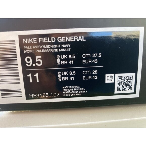 Nike Field General 82 Pale Ivory Navy Gum Men’s 9.5 Retro Sneaker New - Picture 6 of 6